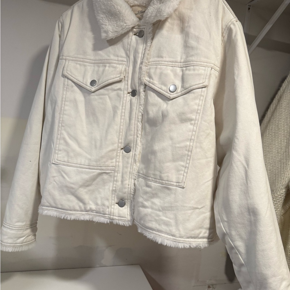 Universal Thread Off-White Jean Jacket - image 1